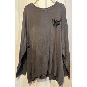 Harley Davidson Waffle Knit Long sleeve Shirt Gray Men 3XL Skulls & Snake Back